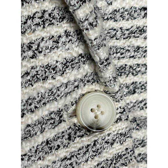Lucky Brand Gray White Striped Knit Blazer Size M - Picture 7 of 14
